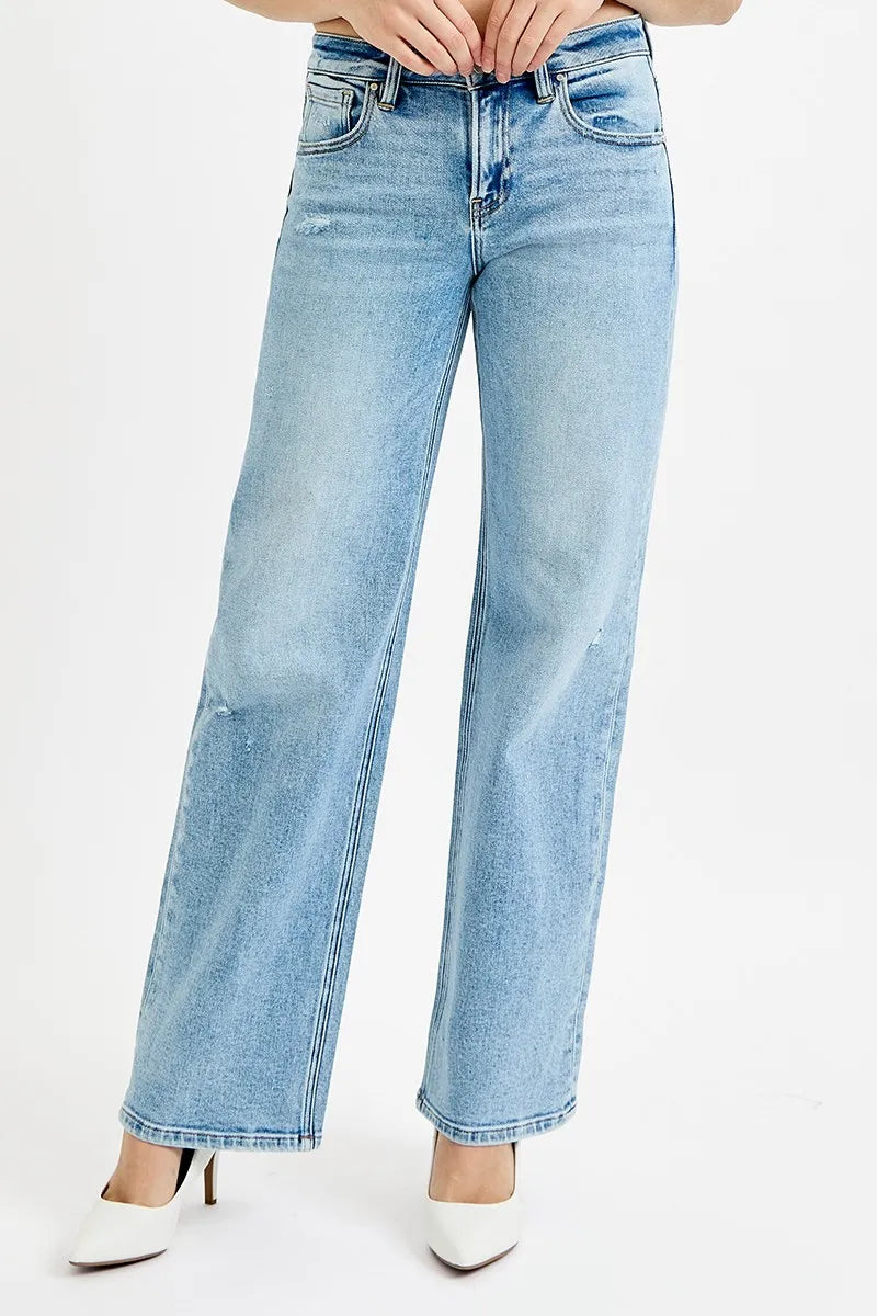 RISEN Full Size Low Rise Ankle Boyfriend Distressed Jeans Plus Size - Tigbul's Variety Fashion Shop