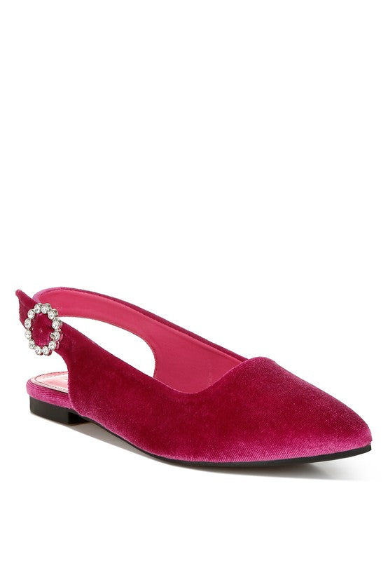 Dolan Velvet Slingback Flat Sandals - Tigbul's Variety Fashion Shop