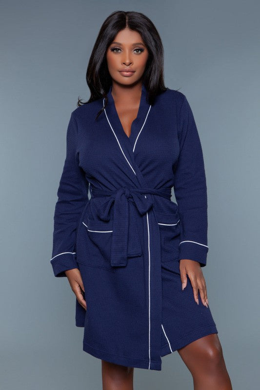 Ladies Tie Belt Waffle Robe - Tigbul's Variety Fashion Shop