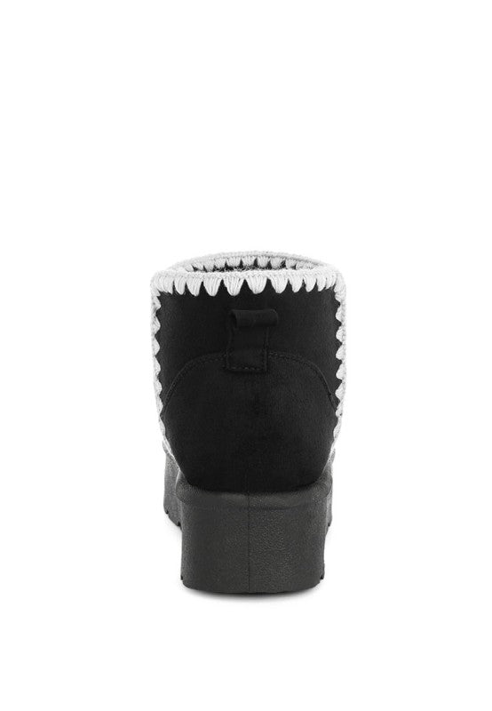 Rochas Scalloped Detail Snow Boots - Tigbul's Variety Fashion Shop