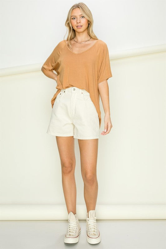 Oversized Short Sleeve Top - Tigbul's Variety Fashion Shop
