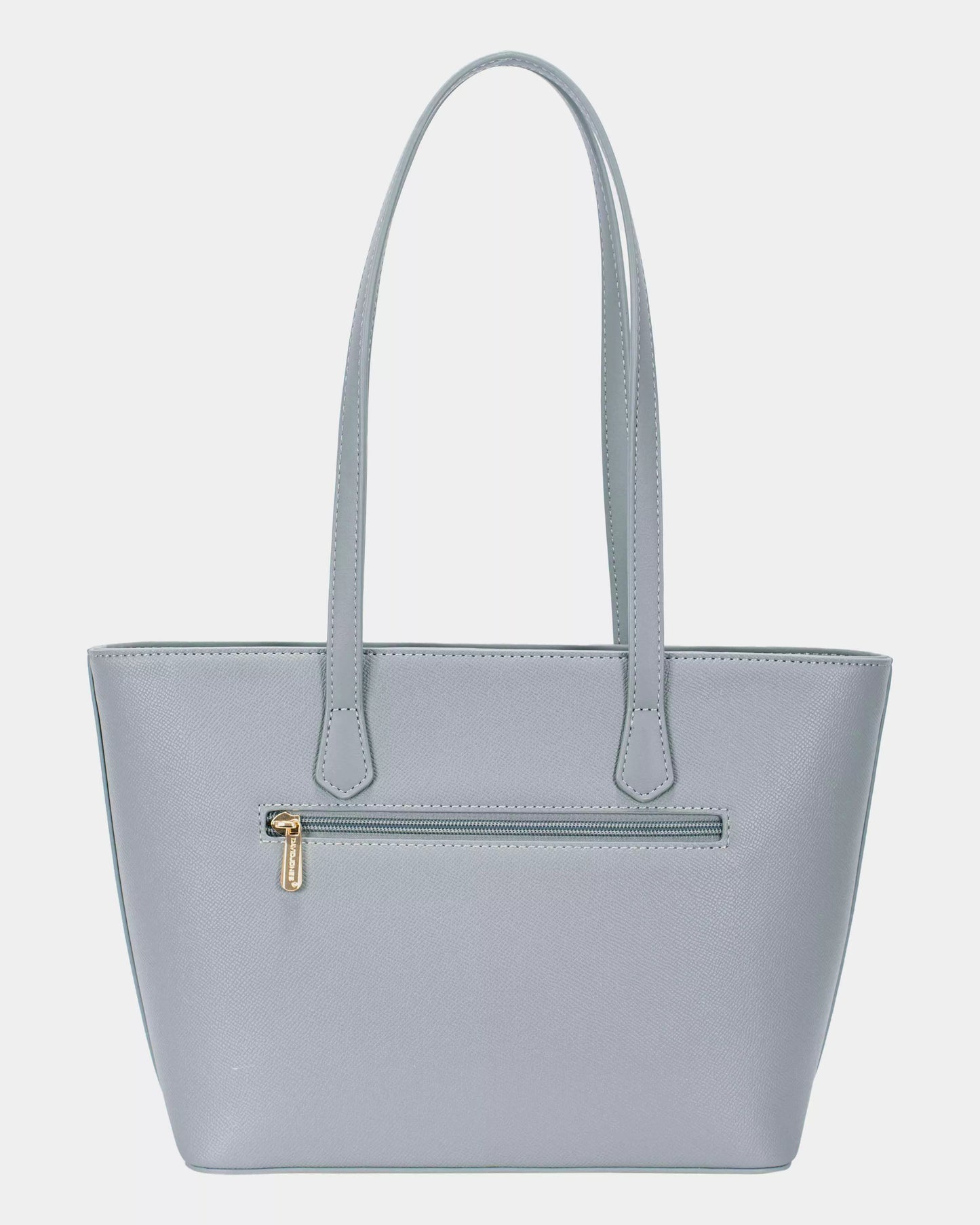 David Jones Leather Tote Bag with Gold Hardware - Tigbul's Variety Fashion Shop