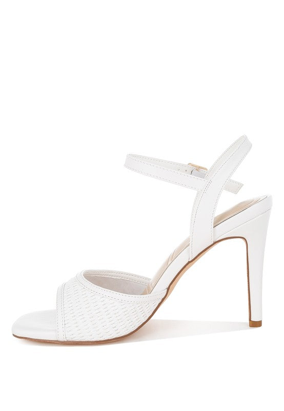 Vilasta Raffia Square Toe Stiletto Heels - Tigbul's Variety Fashion Shop