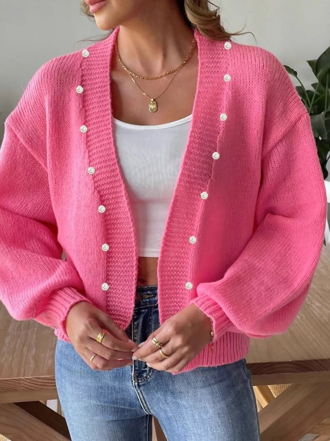 Open Front Drop Shoulder Cardigan - Tigbul's Variety Fashion Shop