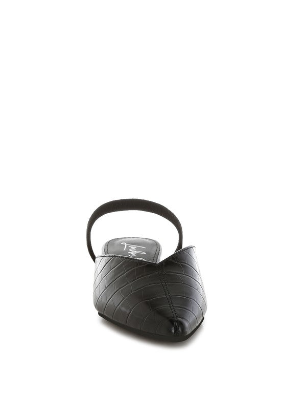 Renata Fantasy Heel Croco Mules - Tigbul's Variety Fashion Shop