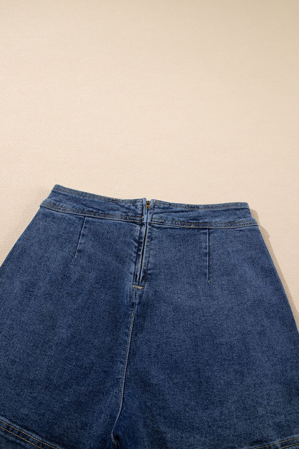 Asymmetrical Denim Skort with Pockets - Tigbul's Variety Fashion Shop