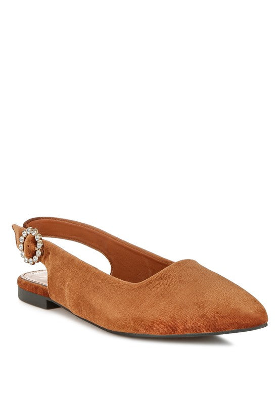 Dolan Velvet Slingback Flat Sandals - Tigbul's Variety Fashion Shop