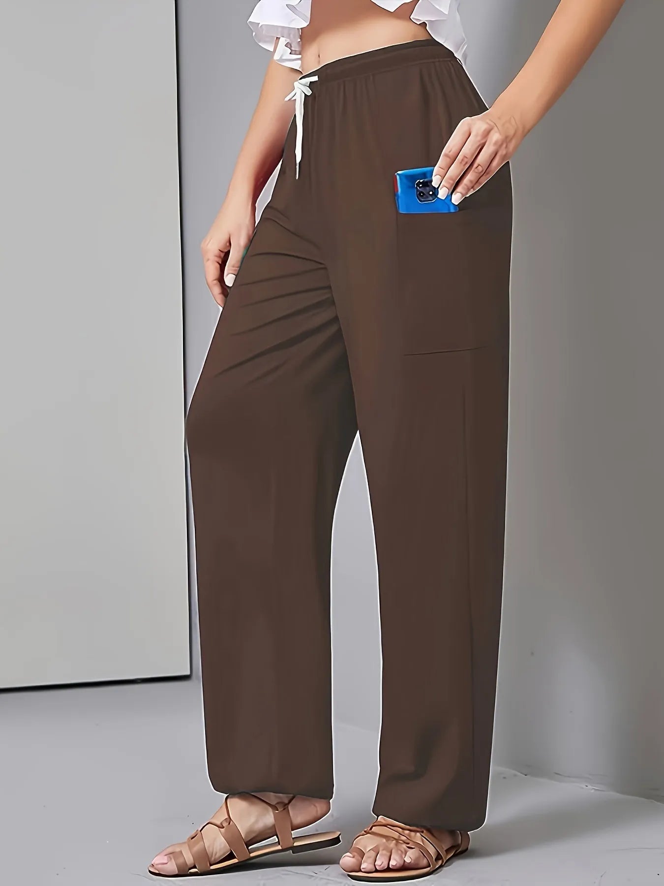 Drawstring Wide Leg Pants with Pockets - Tigbul's Variety Fashion Shop