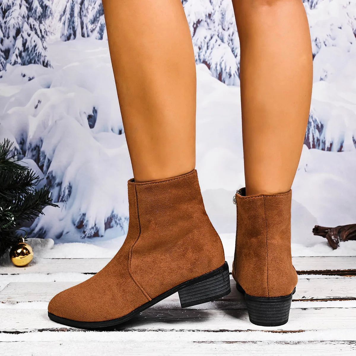Block Heels Chelsea Boots - Tigbul's Variety Fashion Shop