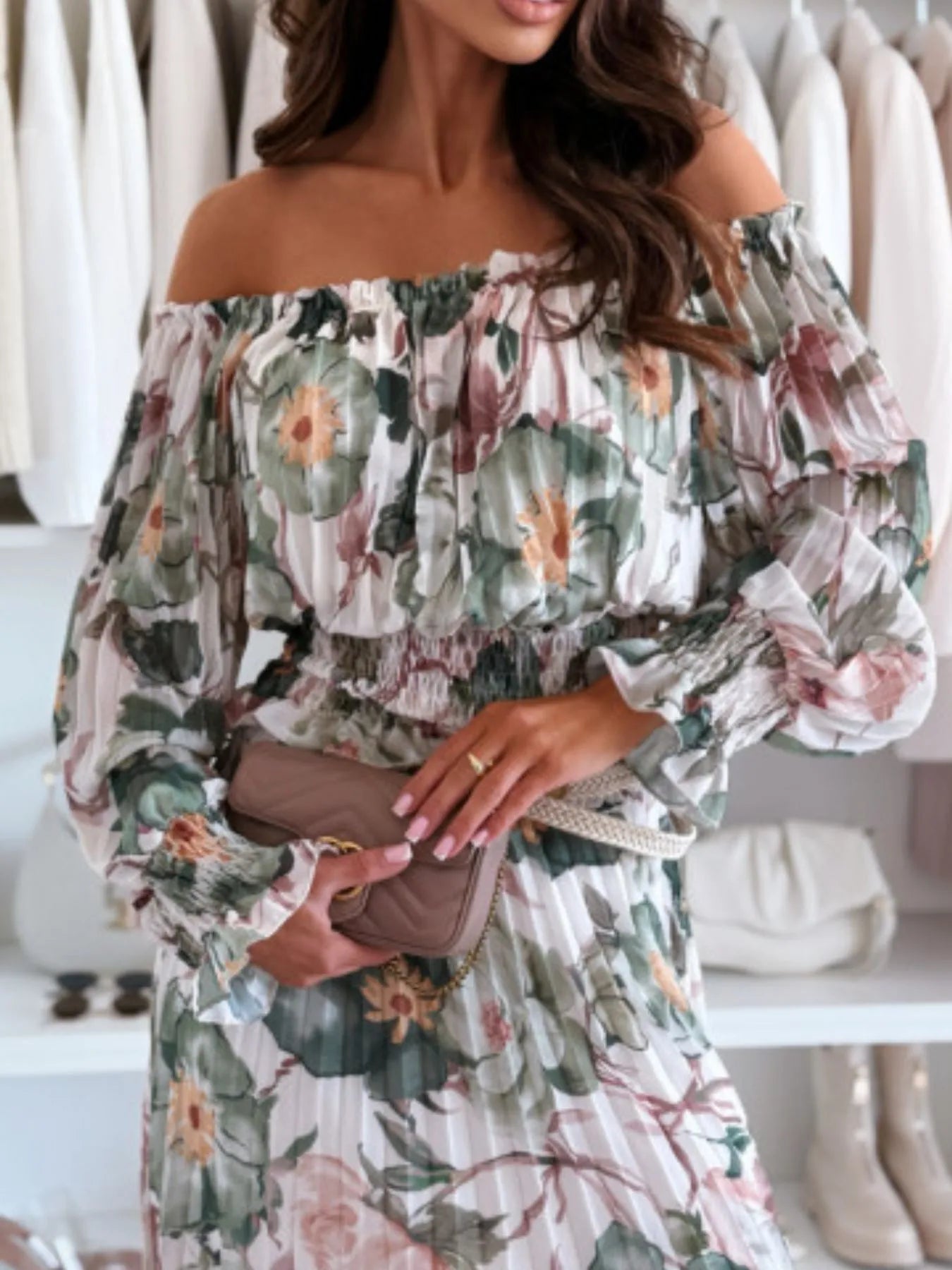 Floral Off-Shoulder Top and Skirt Two-Piece Set - Tigbul's Variety Fashion Shop
