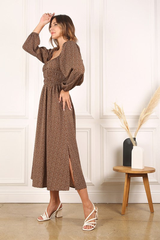 Square neck vintage puff dress - Tigbul's Variety Fashion Shop