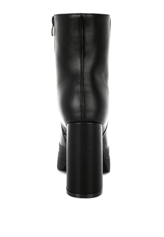 Baltese Zip-Up Chunky Heel Boots - Tigbul's Variety Fashion Shop