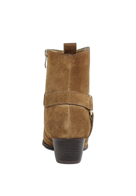 Jockey Harness Detail Ankle Boots - Tigbul's Variety Fashion Shop