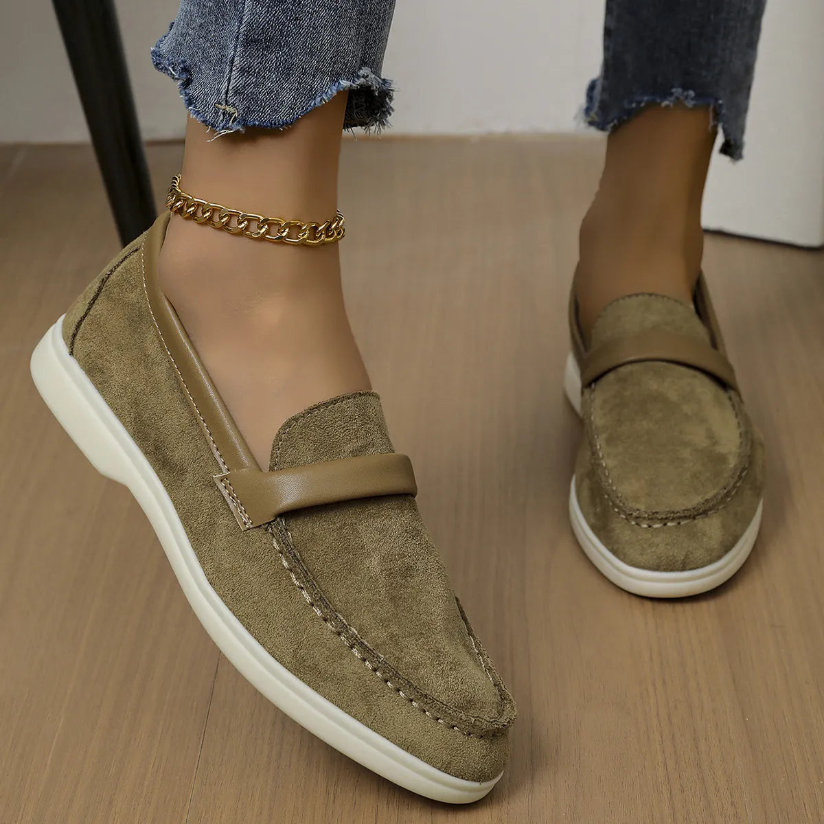Round Toe Flats Loafers - Tigbul's Variety Fashion Shop