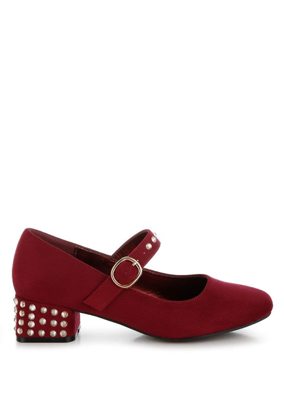 Sima Studded Mary Jane Pumps - Tigbul's Variety Fashion Shop