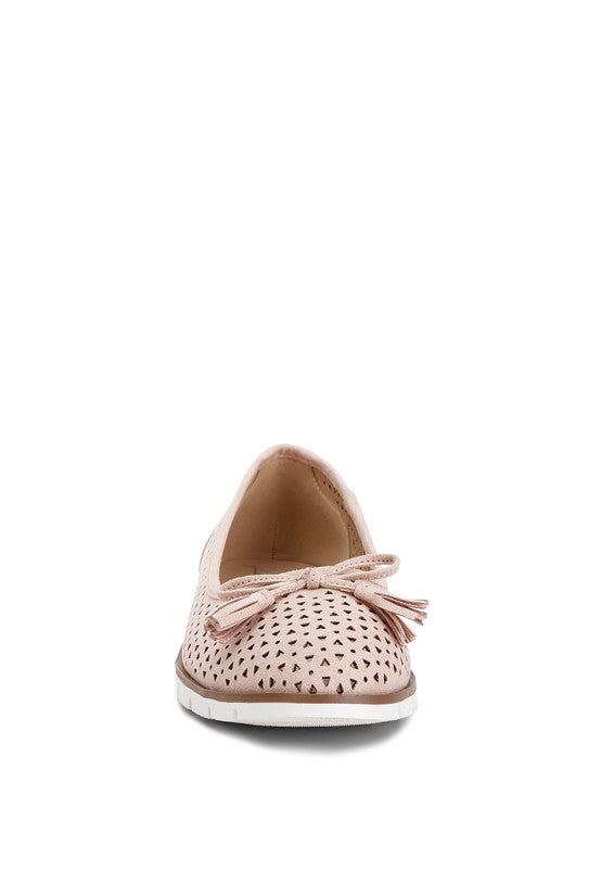 Pacer Perforated Leather Ballerinas - Tigbul's Variety Fashion Shop
