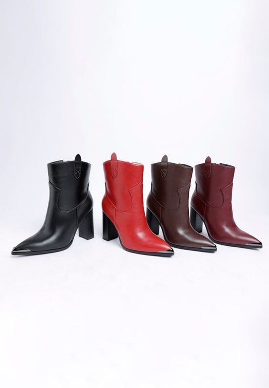 Hatter Pointed Toe Faux Leather Boots - Tigbul's Variety Fashion Shop