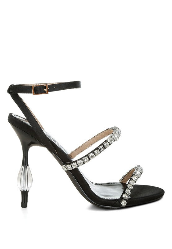 Aragon Diamante Embellished Fantasy Heel Sandals - Tigbul's Variety Fashion Shop