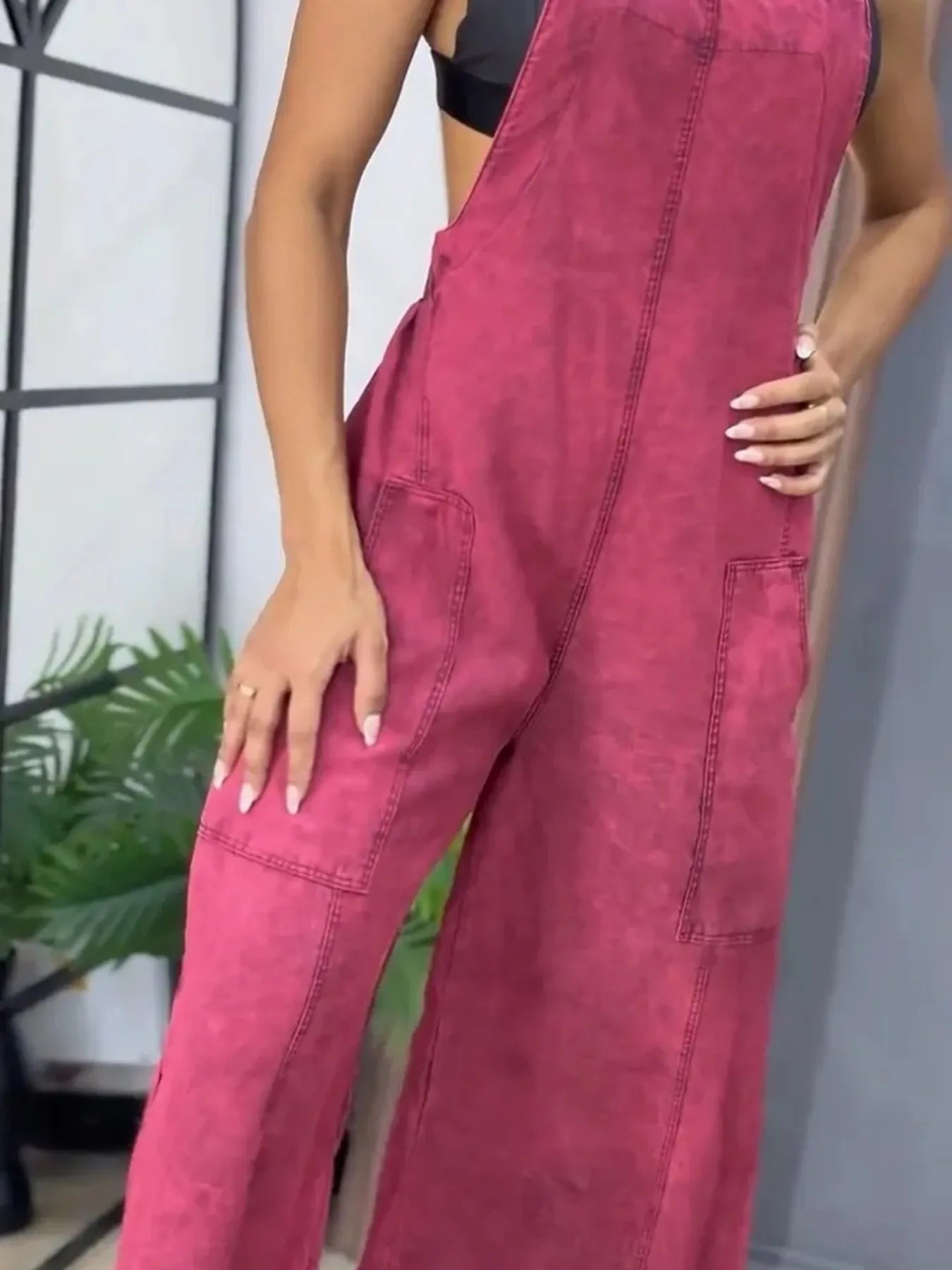 Full Size Wide Leg Washed Denim Overalls Plus Size - Tigbul's Variety Fashion Shop