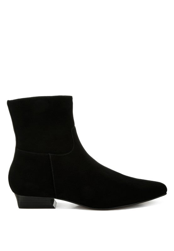 Hakra Flared Heel Suede Boots - Tigbul's Variety Fashion Shop