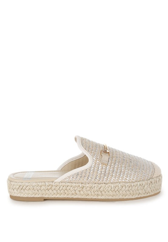 Marama Horsebit Embellished Raffia Mules - Tigbul's Variety Fashion Shop