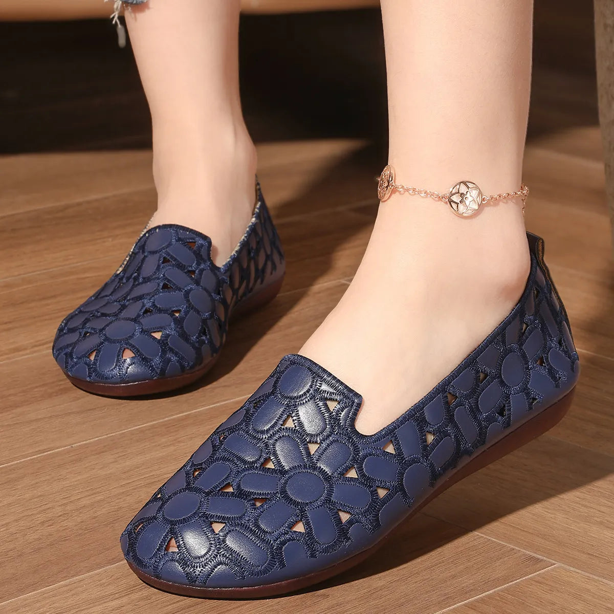Cutout Round Toe Slip-Ons - Tigbul's Variety Fashion Shop
