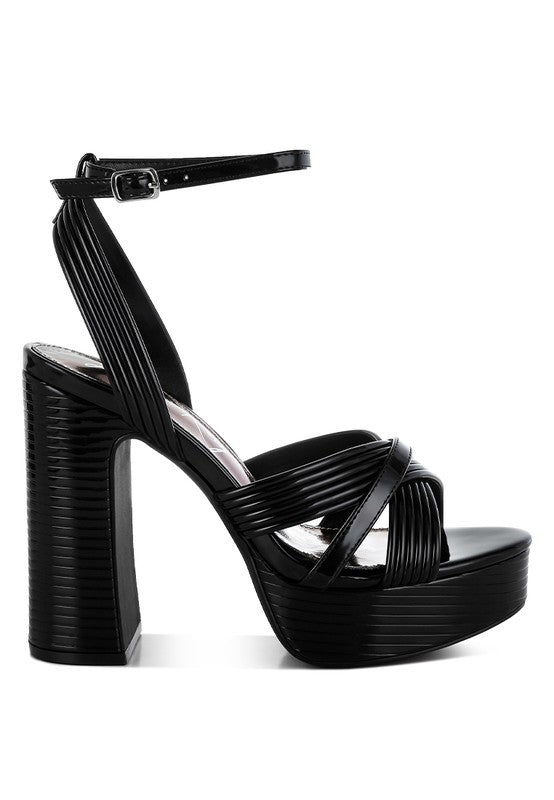 Socialite Metallic Ankle Strap Heel Sandals - Tigbul's Variety Fashion Shop