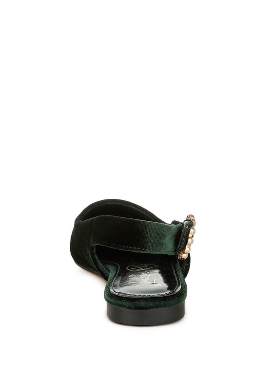 Dolan Velvet Slingback Flat Sandals - Tigbul's Variety Fashion Shop