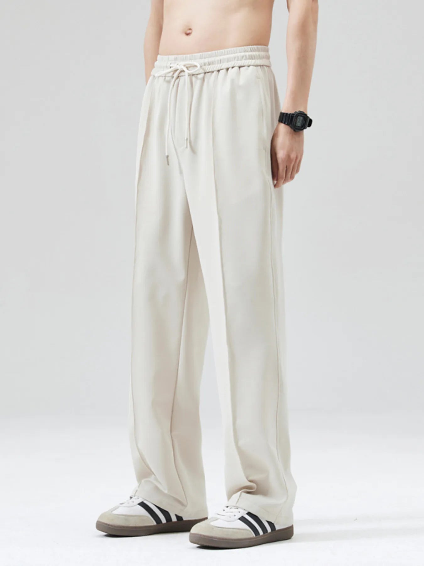 Men's Full Size Casual Loose Fit Drawstring Wide Leg Pants Plus Size - Tigbul's Variety Fashion Shop