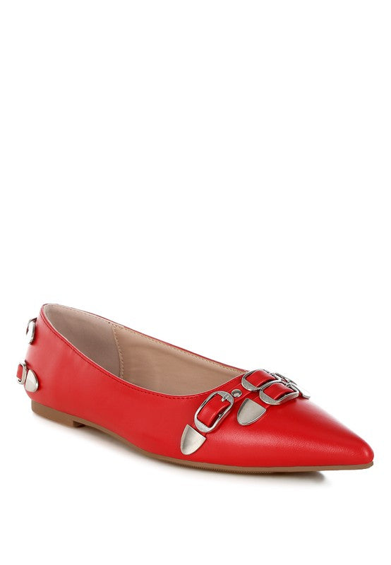 Golini Belt Buckle Detail Ballerinas - Tigbul's Variety Fashion Shop