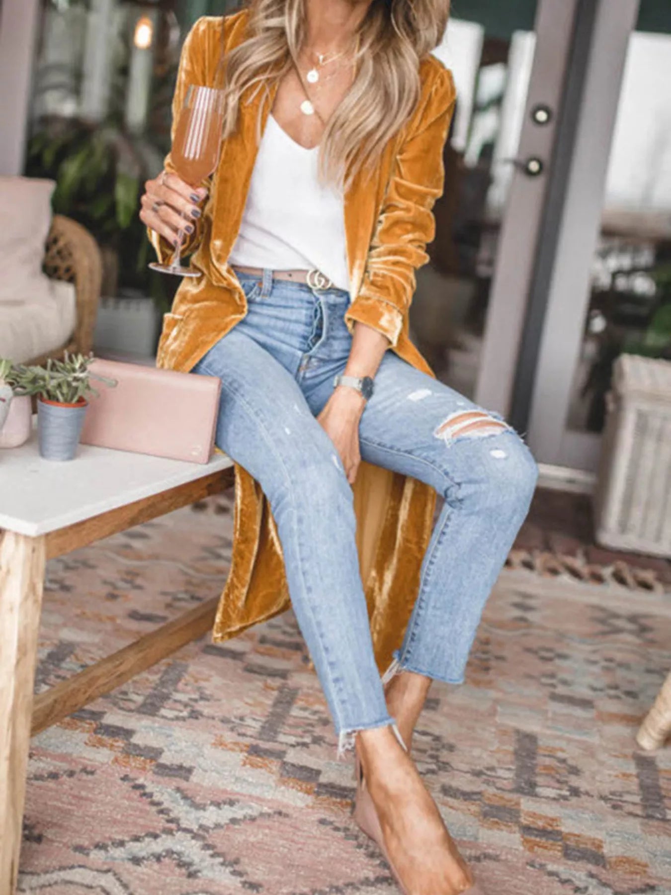 Open Front Long Sleeve Longline Cardigan - Tigbul's Variety Fashion Shop