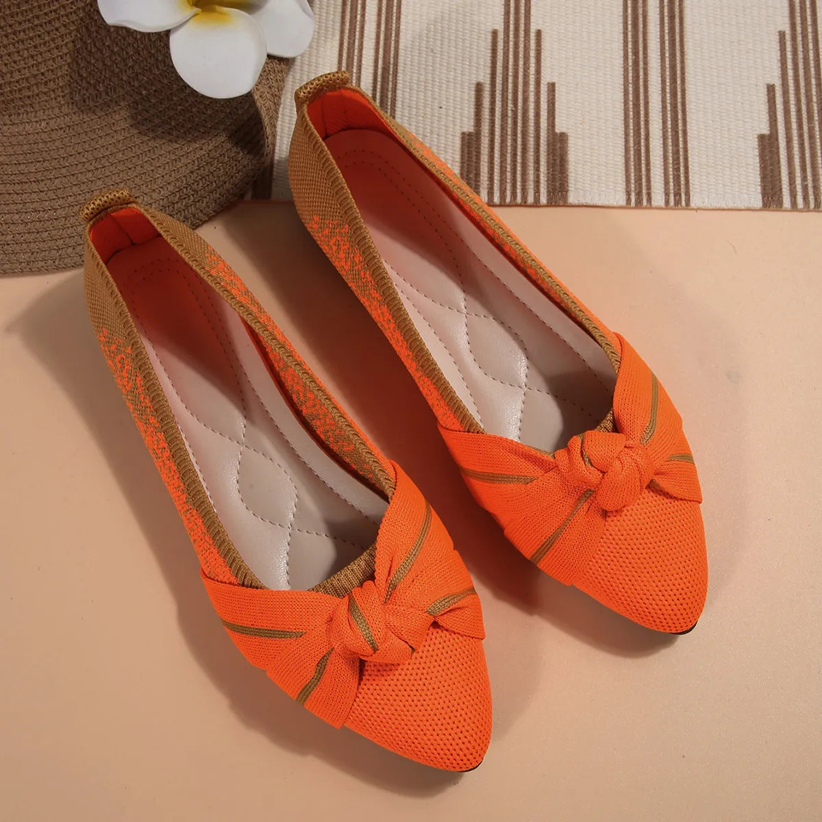 Contrast Point Toe Flats Slip-Ons - Tigbul's Variety Fashion Shop