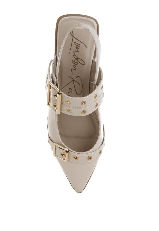 Betula Eyelets & Buckle Detail Flats - Tigbul's Variety Fashion Shop