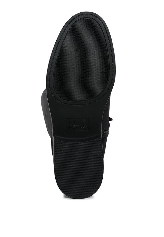 Chiru Round Toe Microfiber Calf Boots - Tigbul's Variety Fashion Shop