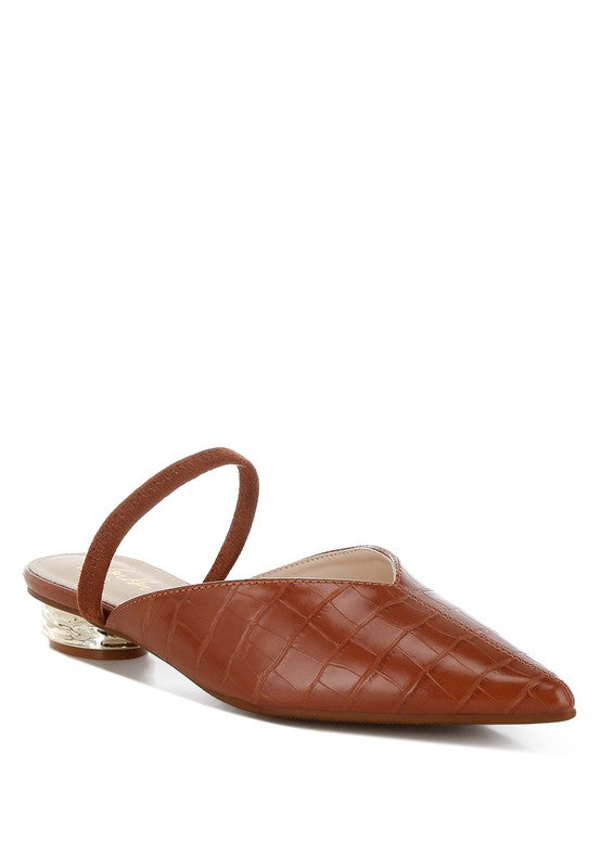 Renata Fantasy Heel Croco Mules - Tigbul's Variety Fashion Shop