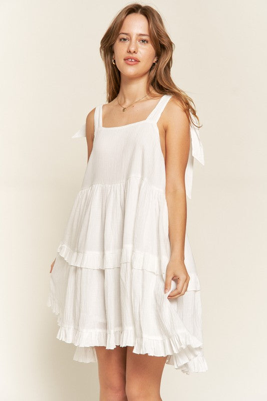 Square neck ruffle dress - Tigbul's Variety Fashion Shop