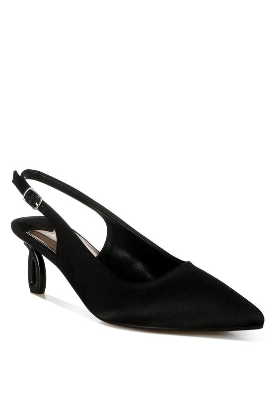 Vinca Satin Pointed Toe Slingbacks - Tigbul's Variety Fashion Shop