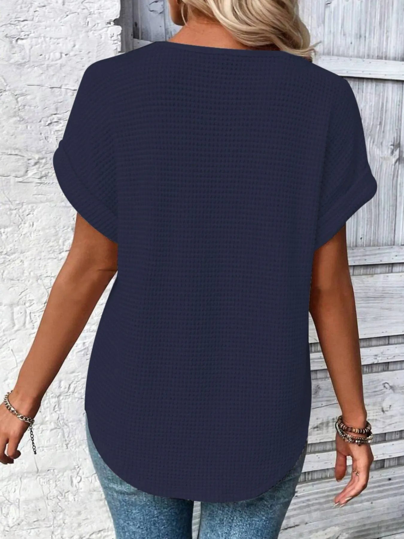 Crochet Lace Short Sleeve Casual T-Shirt - Tigbul's Variety Fashion Shop
