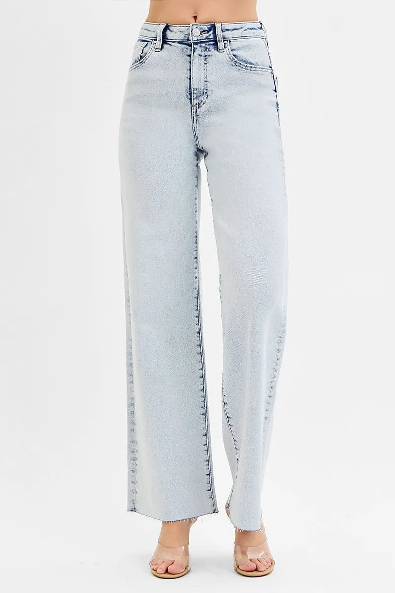 RISEN Full Size High Rise Wide Leg Jeans Plus Size - Tigbul's Variety Fashion Shop