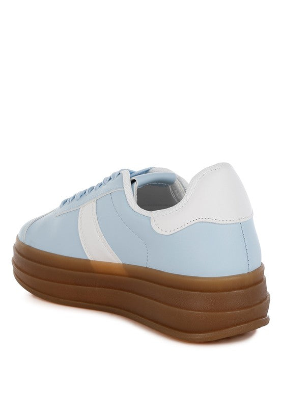 Knockout Faux Leather Lace-Up Sneakers - Tigbul's Variety Fashion Shop