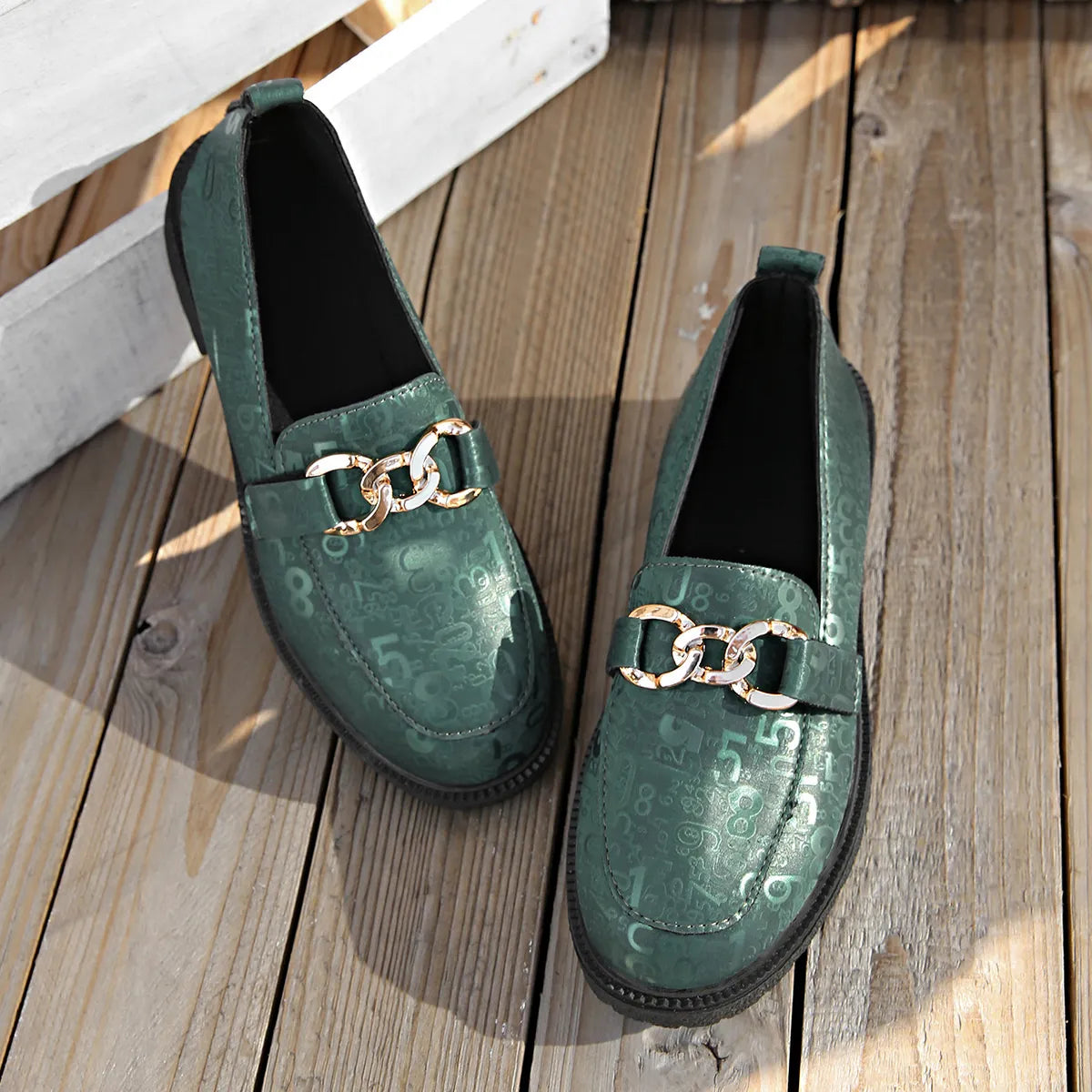 Round Toe Block Heels Loafers - Tigbul's Variety Fashion Shop