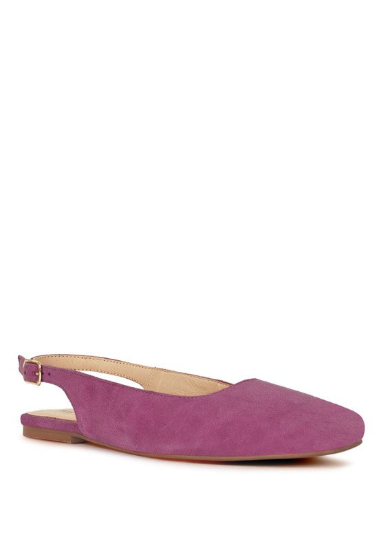 Sozani Genuine Suede Leather Slingback Flats - Tigbul's Variety Fashion Shop