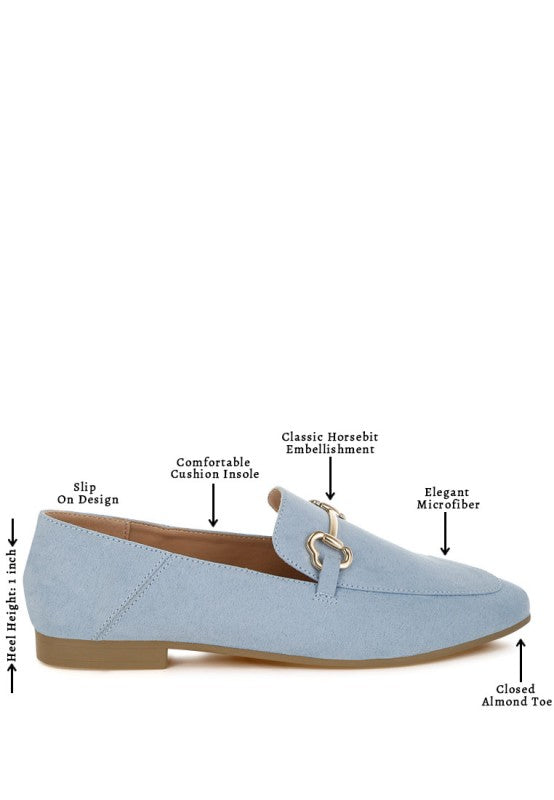 Noltas Horsebit Embellished Flat Loafers - Tigbul's Variety Fashion Shop