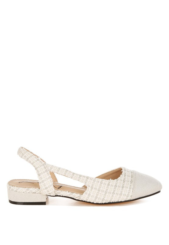 Karita Tweed Slingback Sandals - Tigbul's Variety Fashion Shop