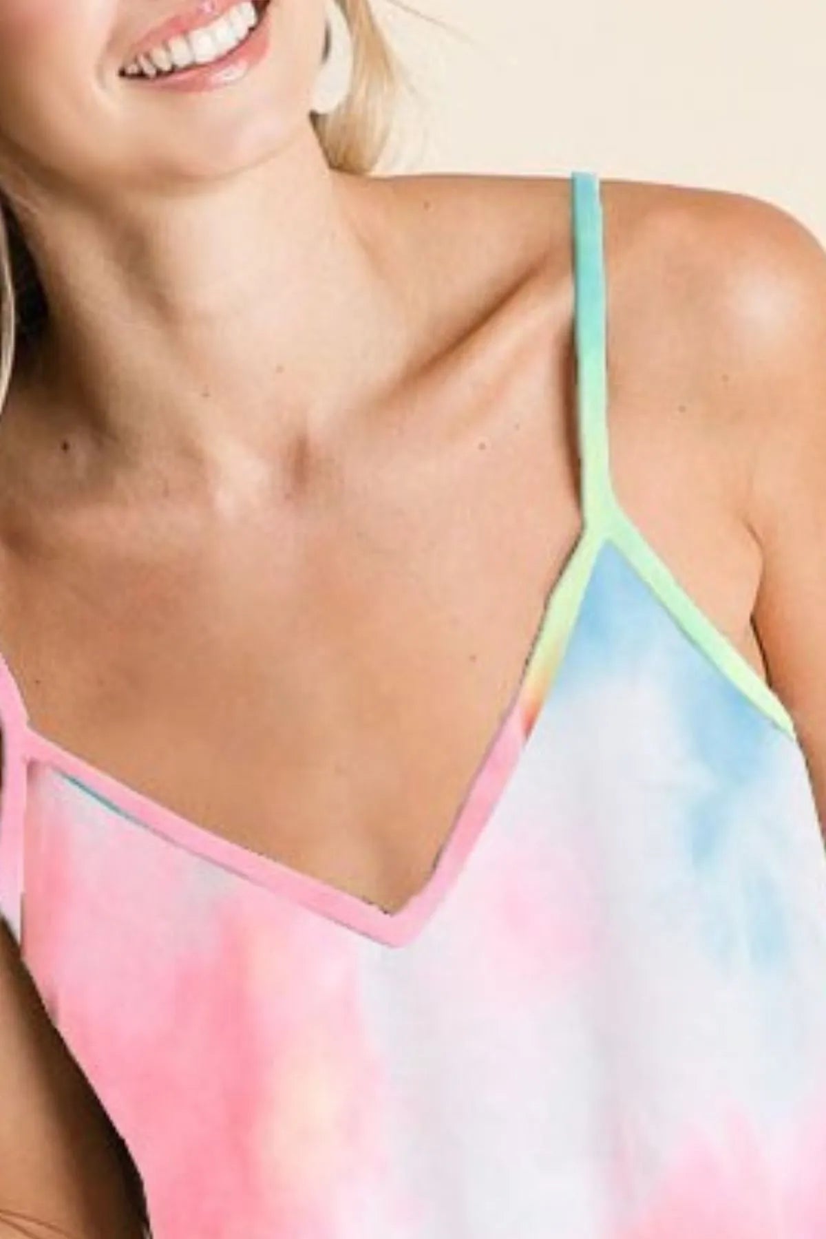 Pink Tie Dye French Terry Knit Cami - Tigbul's Variety Fashion Shop