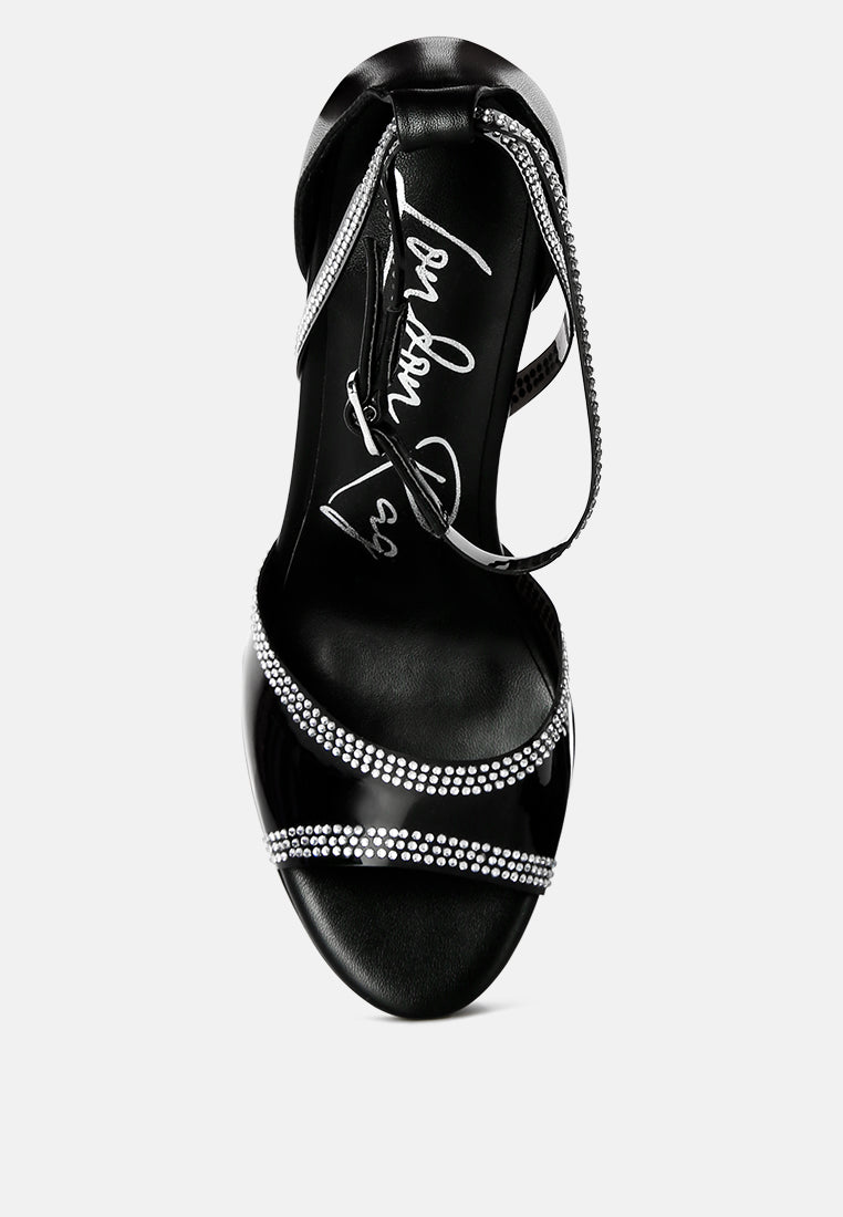 Cinderella Rhinestones Embellished Stiletto Platform Sandals - Tigbul's Variety Fashion Shop