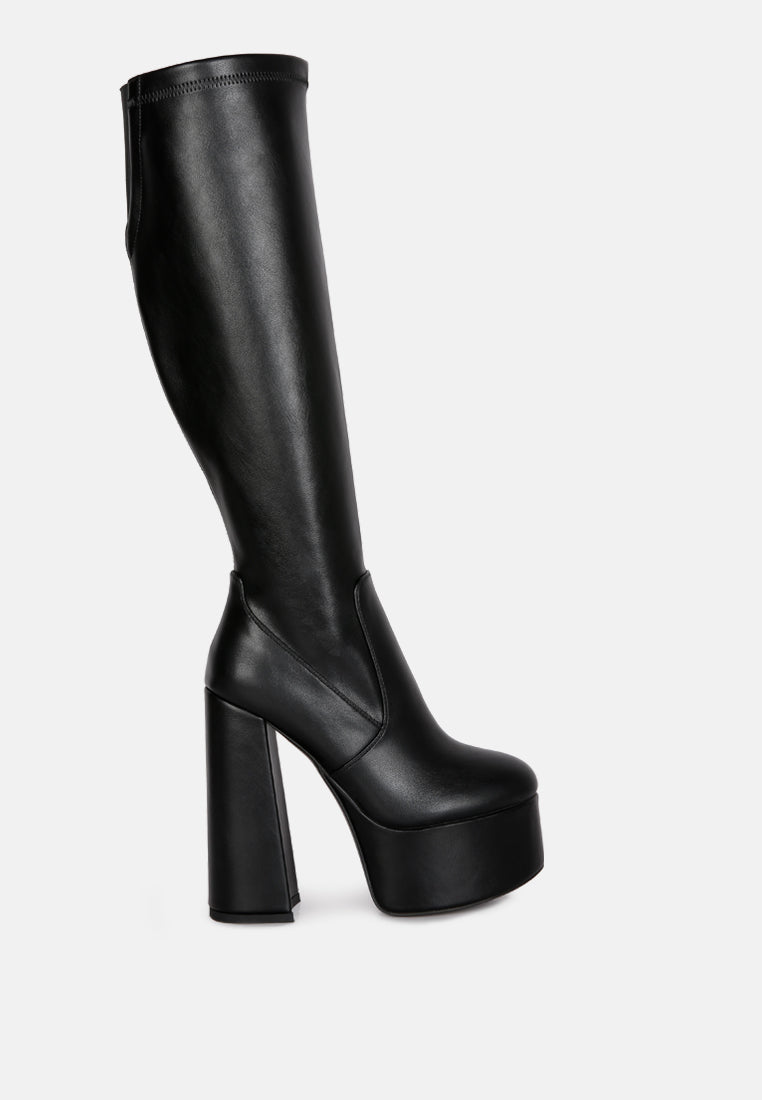 Coraline High Block Heeled Calf Boots - Tigbul's Variety Fashion Shop