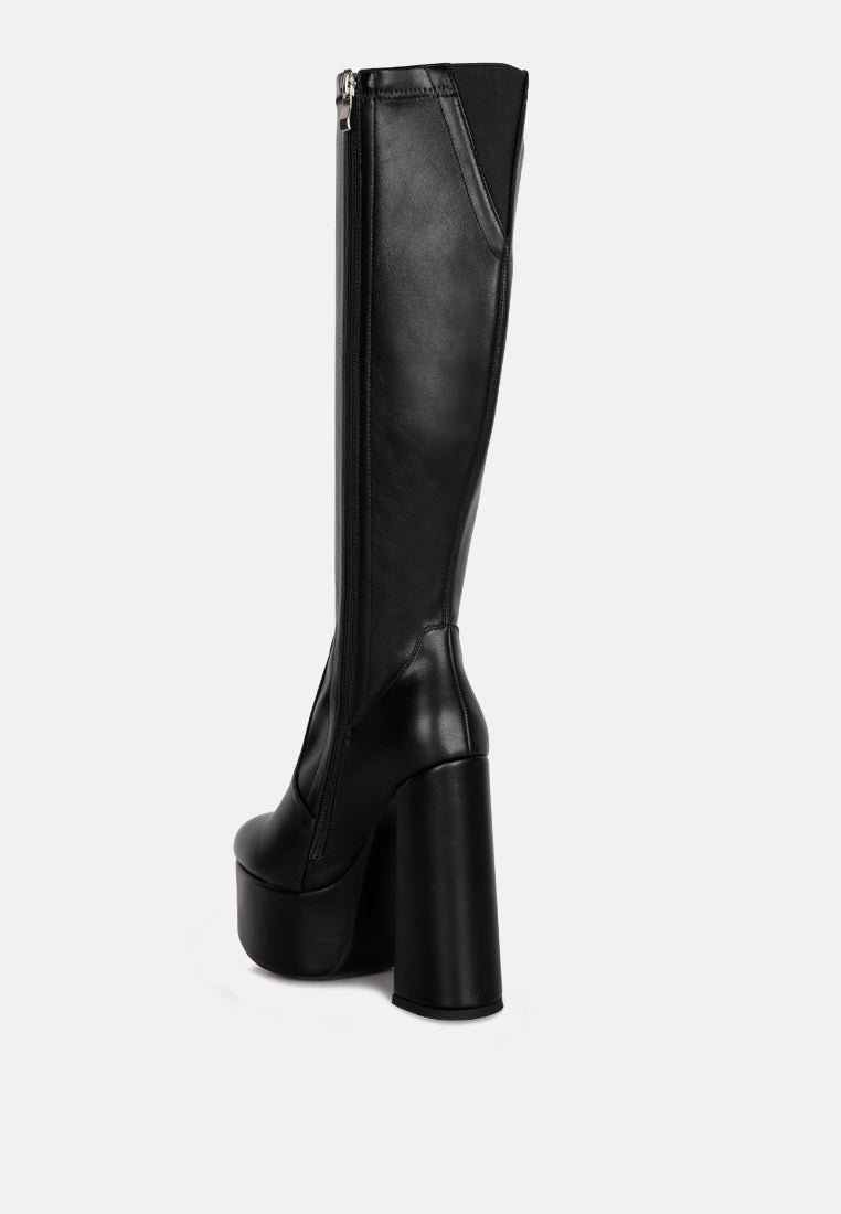 Coraline High Block Heeled Calf Boots - Tigbul's Variety Fashion Shop