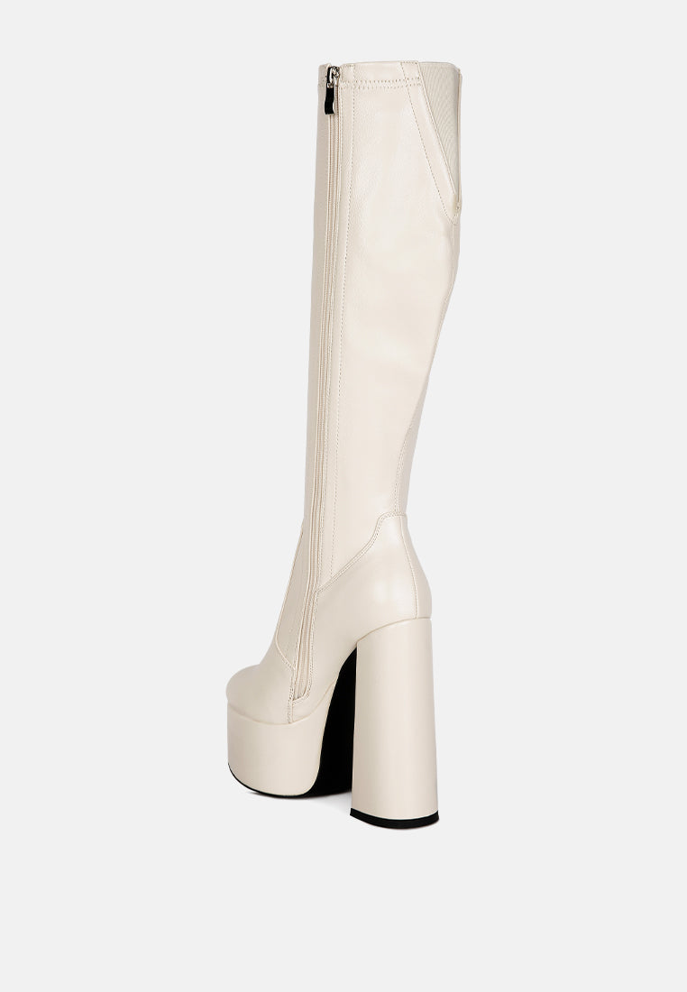 Coraline High Block Heeled Calf Boots - Tigbul's Variety Fashion Shop