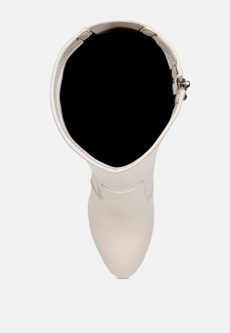 Coraline High Block Heeled Calf Boots - Tigbul's Variety Fashion Shop
